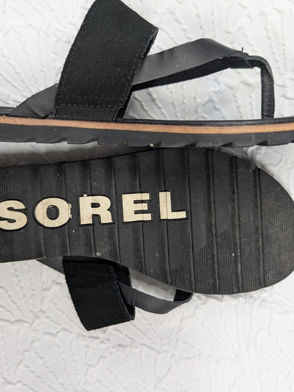 Sorel Women's Black Leather Slide Sandals